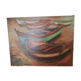 Oil on canvas boat