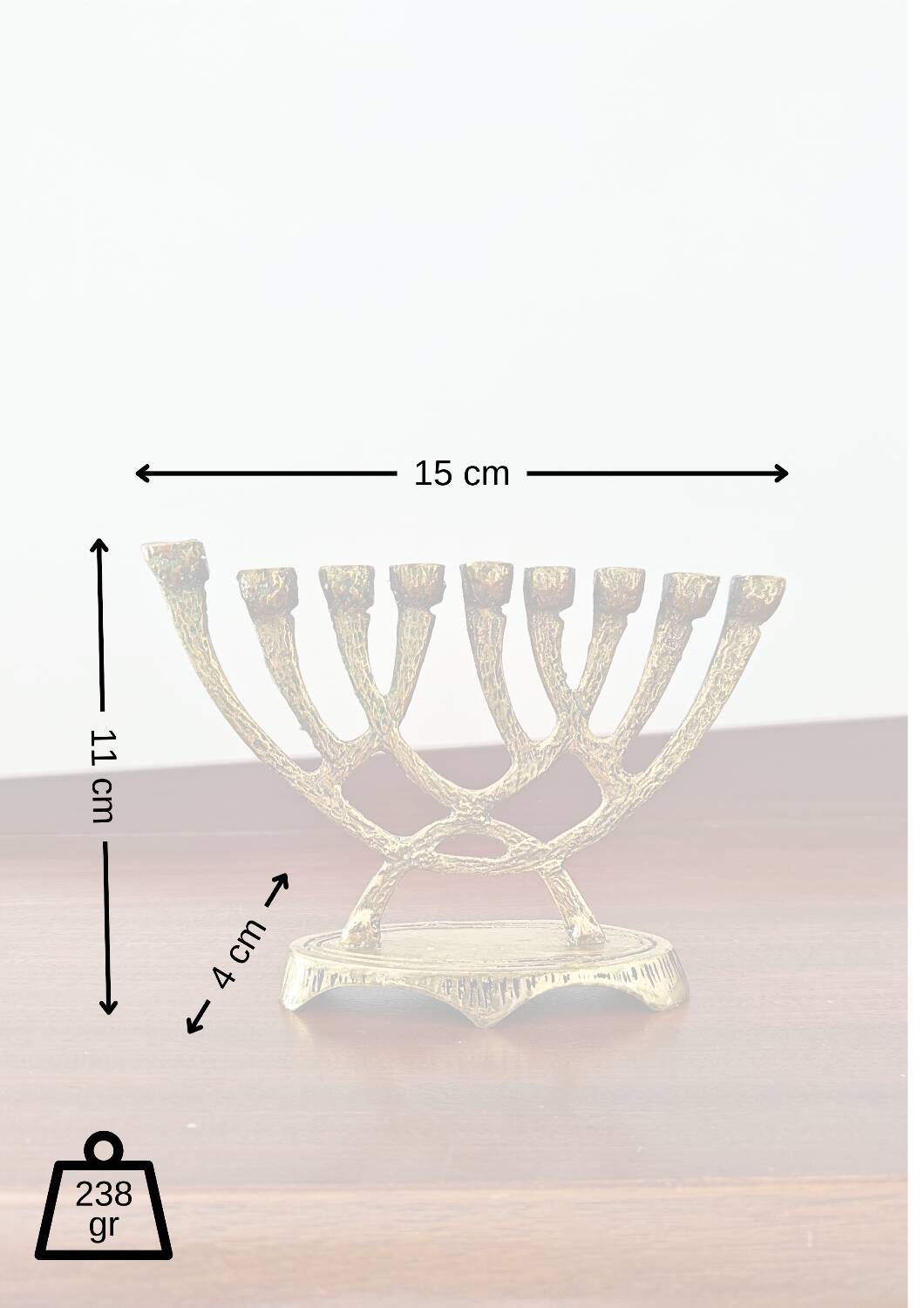 Vintage brass wainberg m8534 israel menora 9 candle holder
