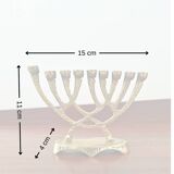 Bougeoir vintage en laiton wainberg m8534 israel menora 9