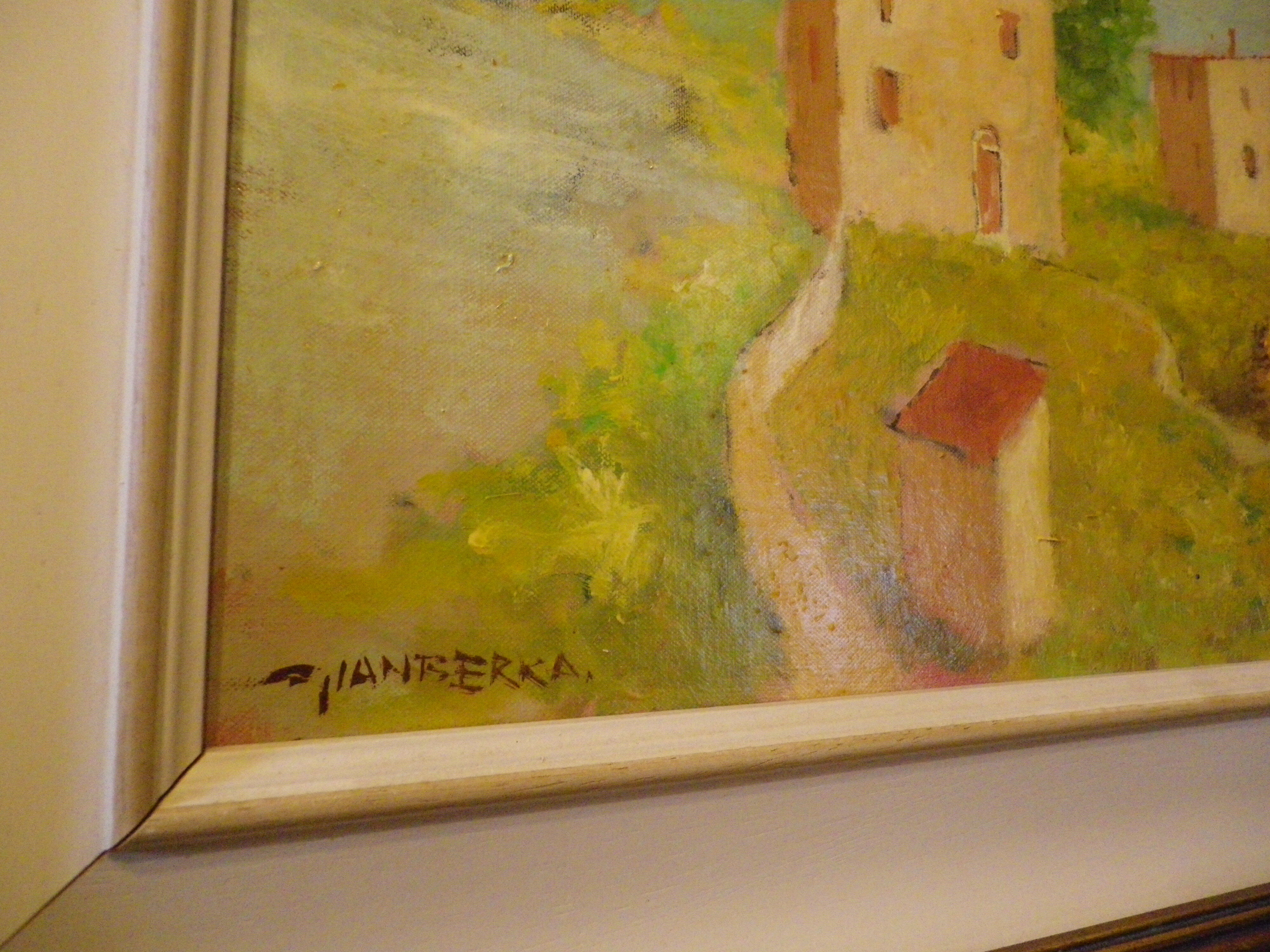 Painting by Gian BERRA with autograph letter signed on the back, contemporary painter - Italy