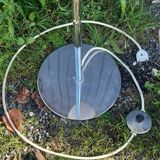 Lampadaire chrome 6 boules opalines