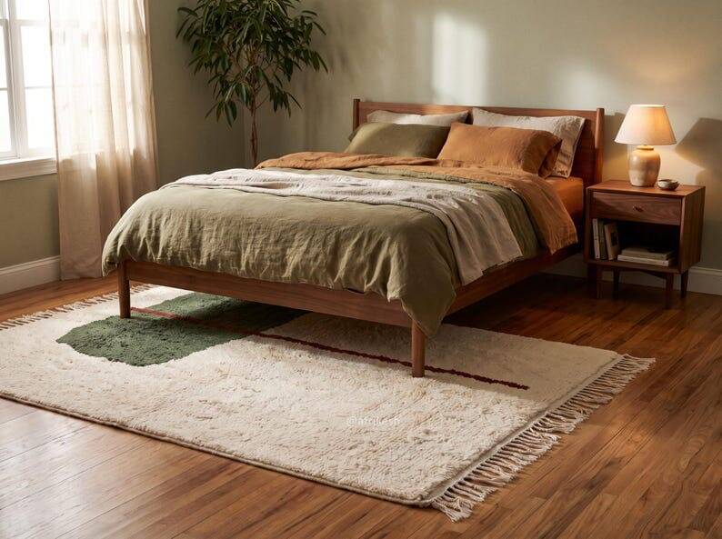 Handmade traditional authentic pure wool rug 2/3 m