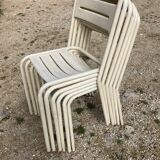 Six Tolix chairs 60s in their original paint with touch-ups