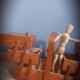 Wooden sewing basket