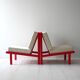 Pair of Vintage Scandinavian Lounge Chairs, Cherry Red