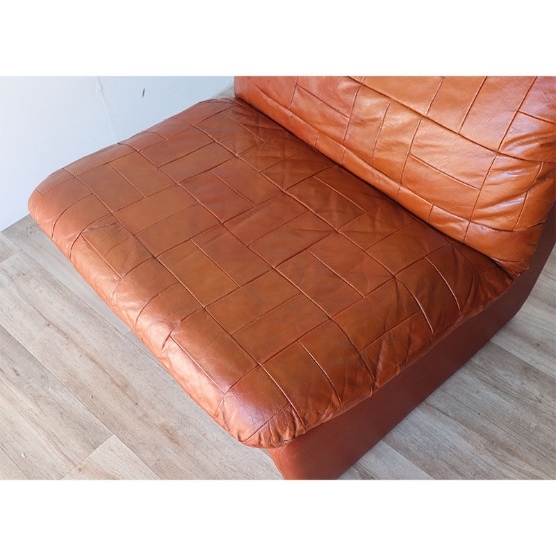 Pair of vintage 1970 patchwork leather heaters