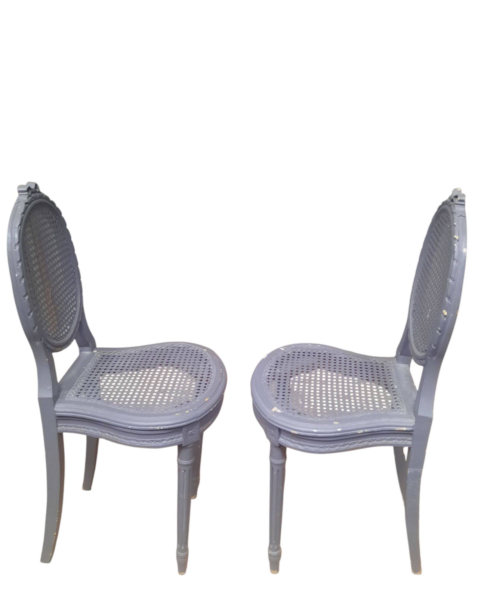 Paire de chaise cannees