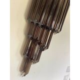 Set of Two Venetian Fumè "Quadriedro" Murano Glass Wall Sconces