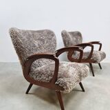 Set Scandinavian vintage design wingback chairs