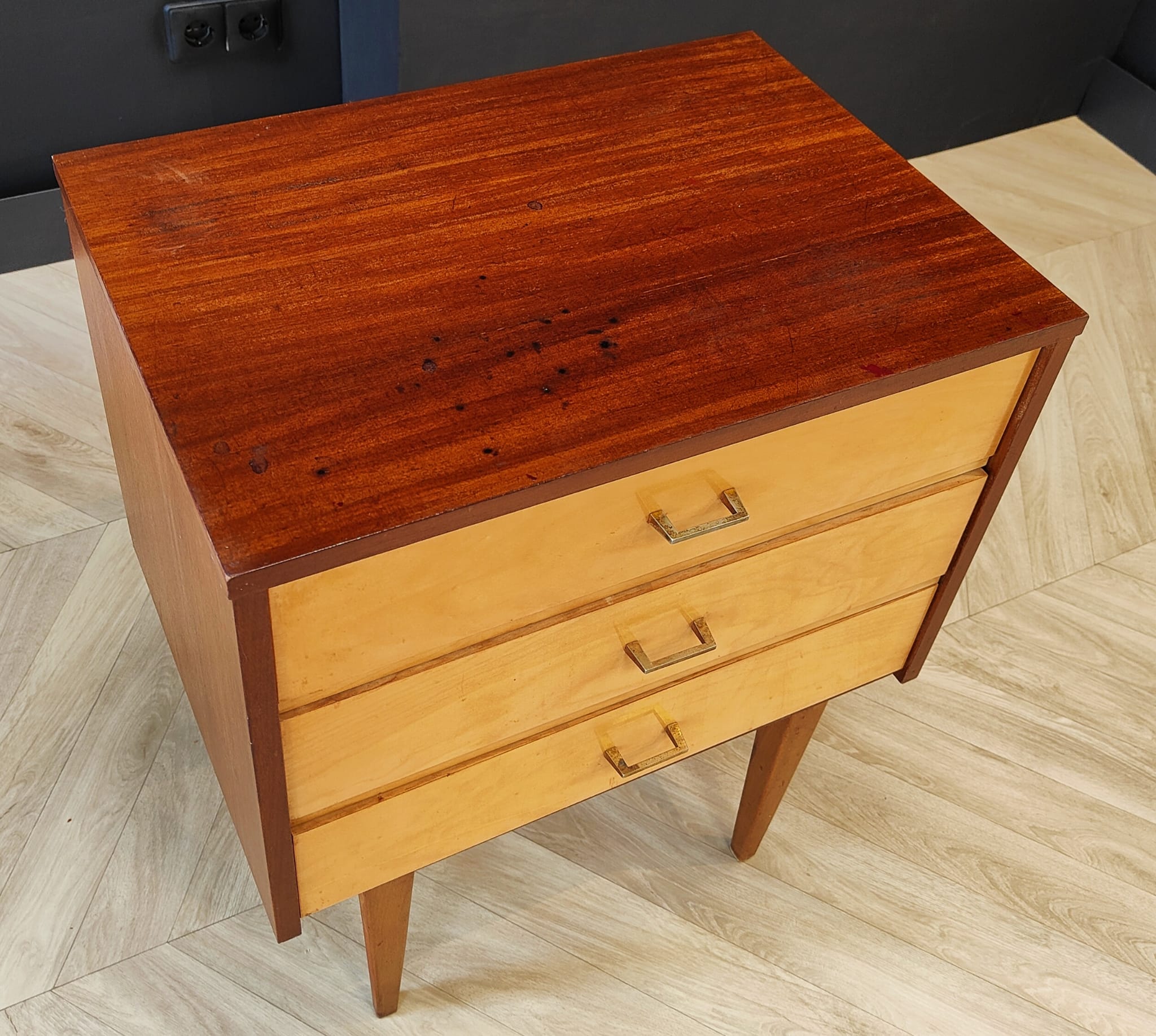 Two bedside tables, 50s