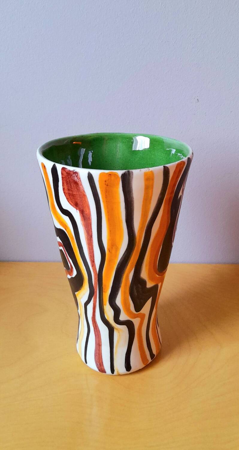 Enamelled ceramic vase 60s