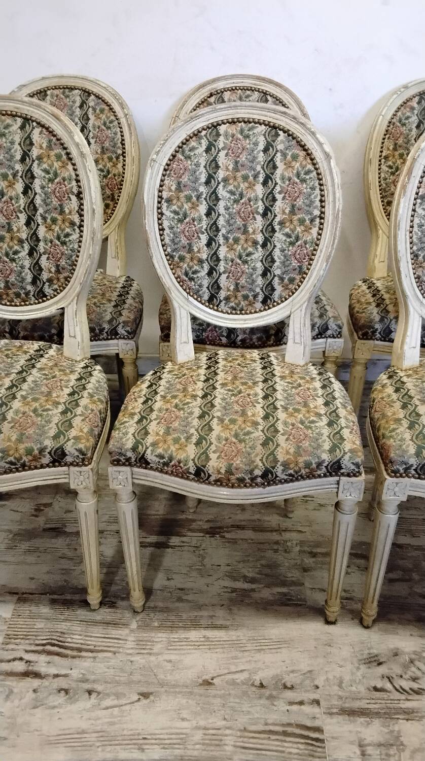 6 Louis XVI style Medallion chairs