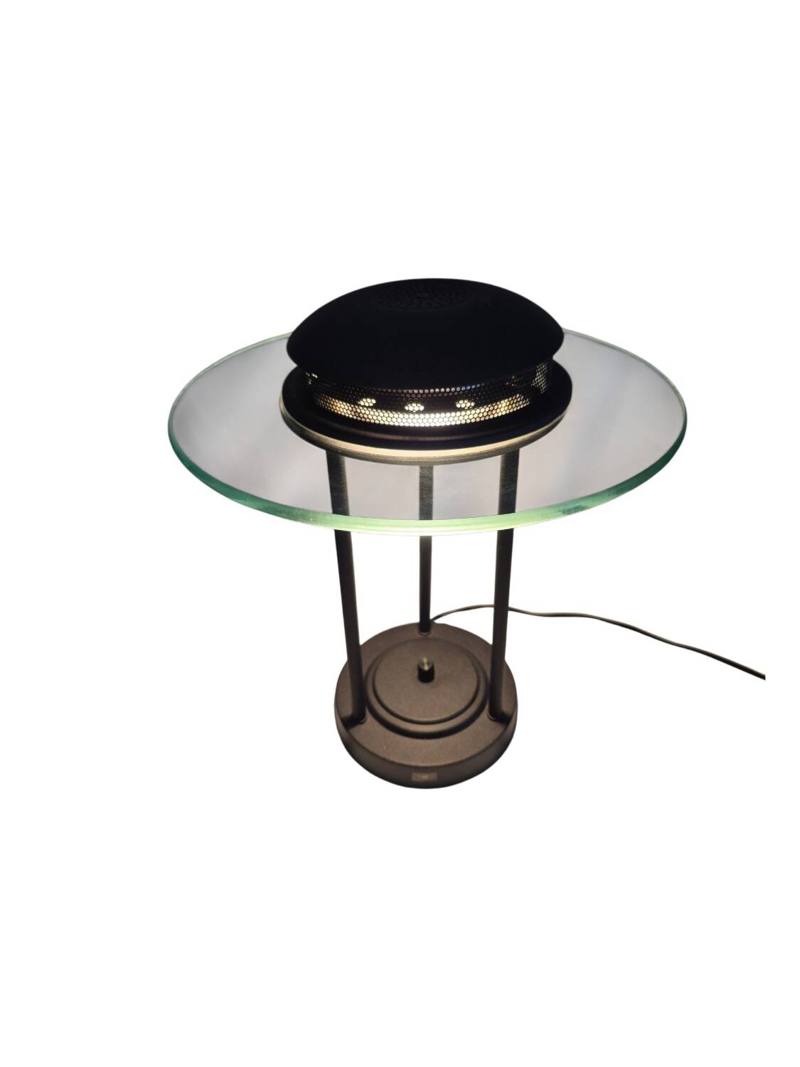 Lampe Saturne noire postmoderne de Robert Sonneman SMC Boxford