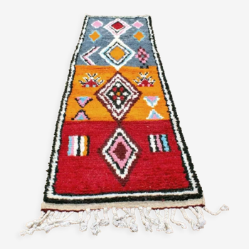 Tapis de couloir 60x210 cm tapis berbere traditionnel long en laine