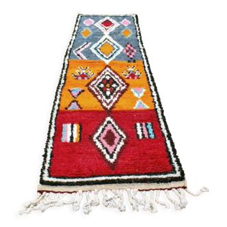 Tapis de couloir 60x210 cm tapis berbere traditionnel long en laine