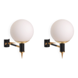 Maison Arlus Manner Wall Lights vintage retro sconces Brass Glass