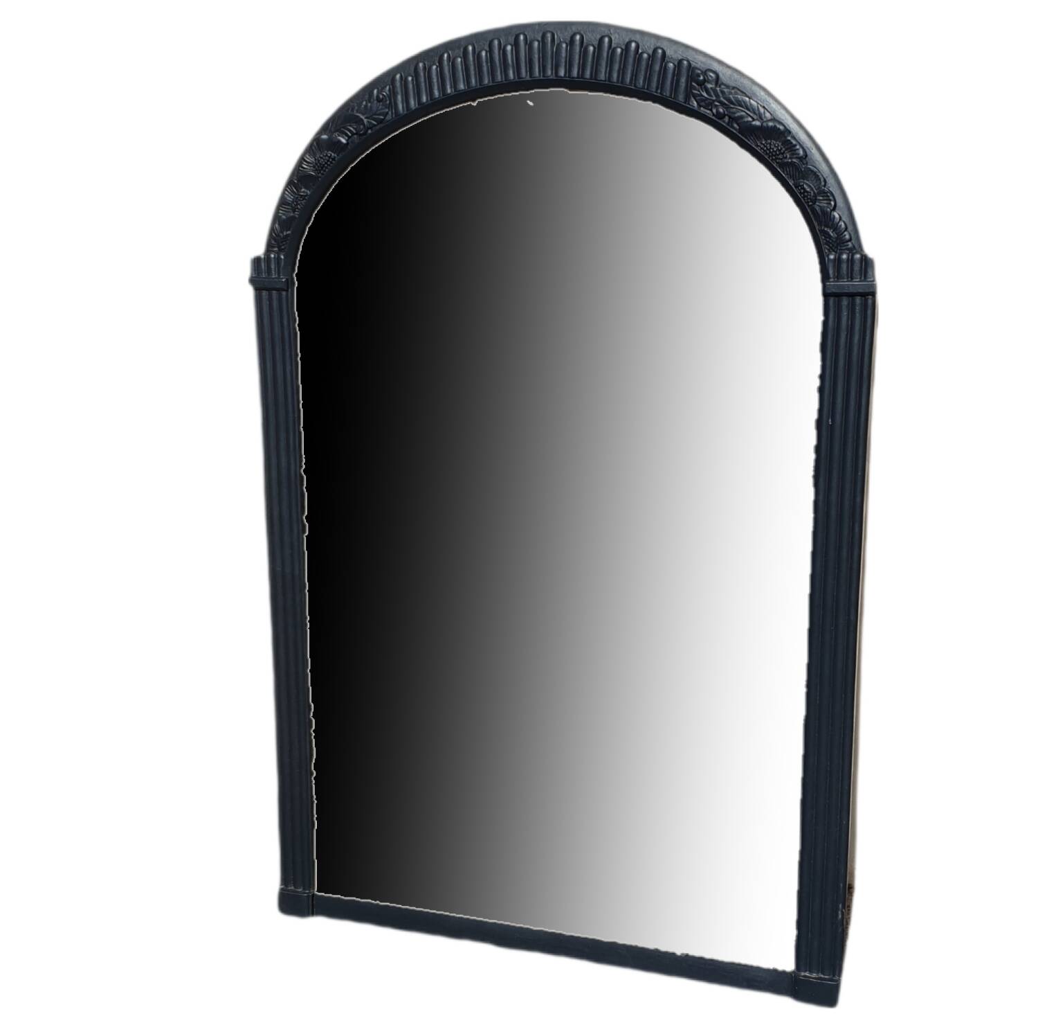 Grand miroir Art-Déco noir biseauté