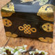 Vintage jewelry box China lacquered wood brass mother-of-pearl