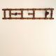 Vintage wooden wall coat rack with 4 swivel hooks from 1920