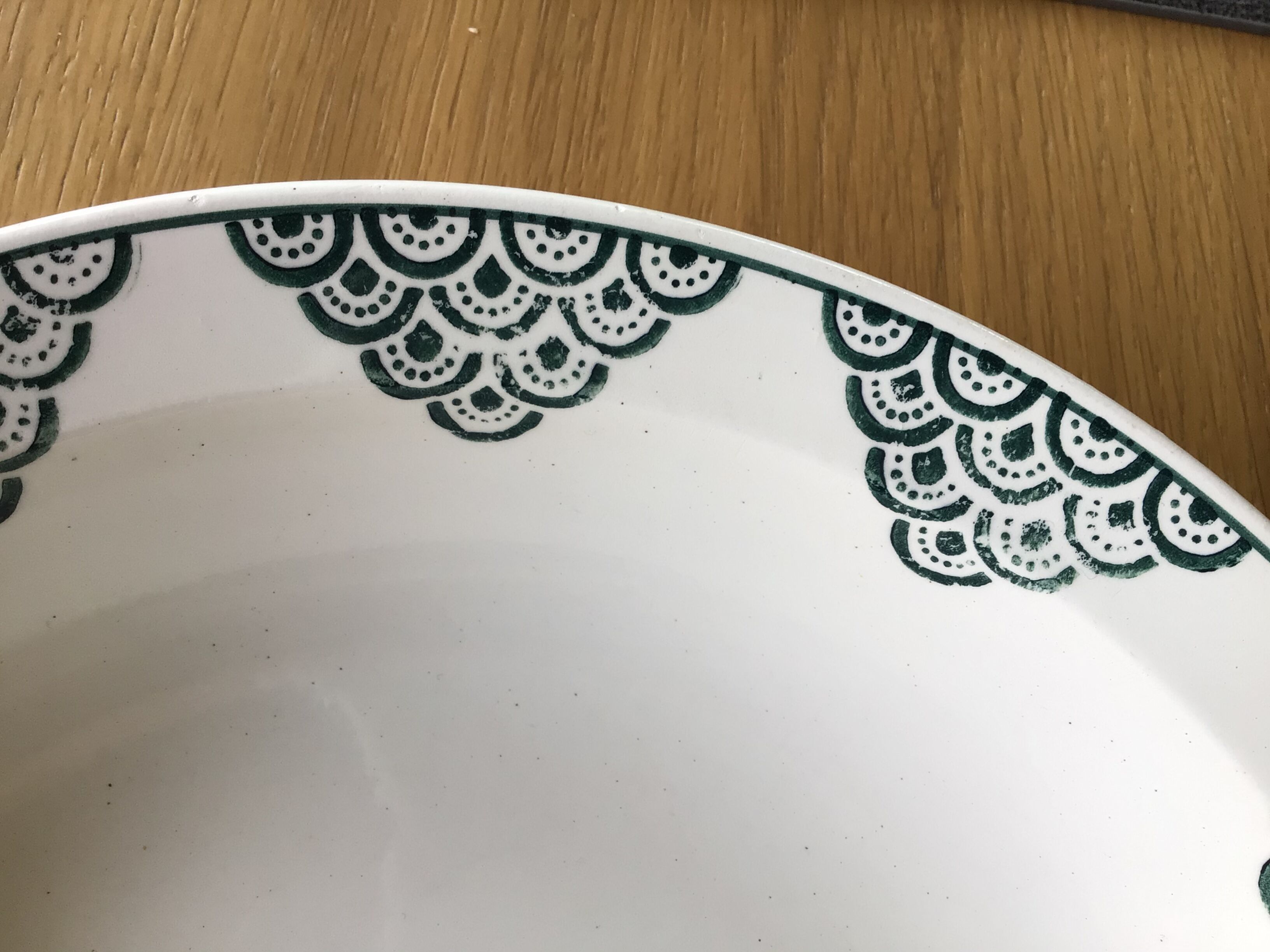 Old St Amand deep plate dark green