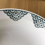 Old hollow dish St Amand dark green