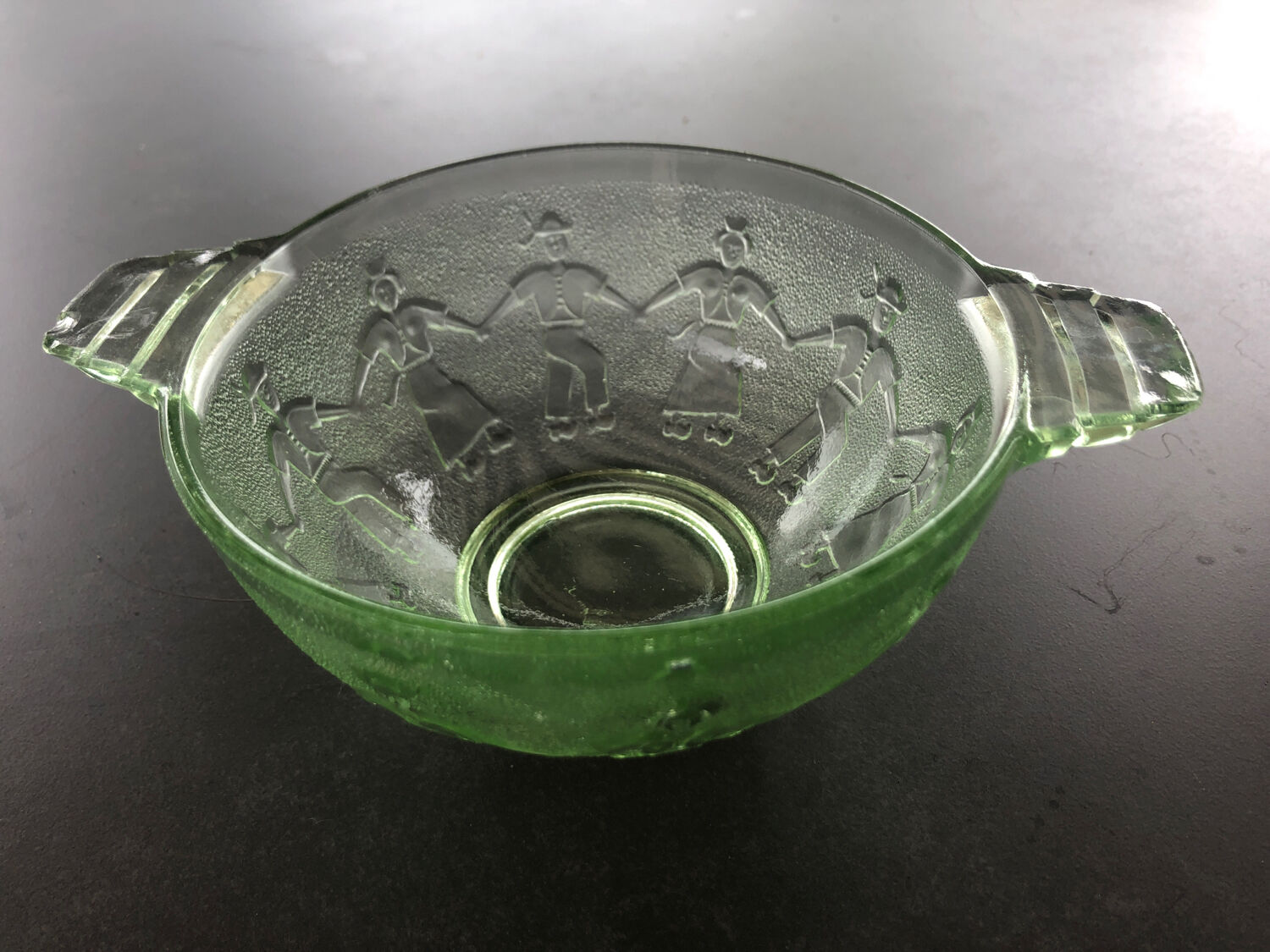 Green glass Breton bowl