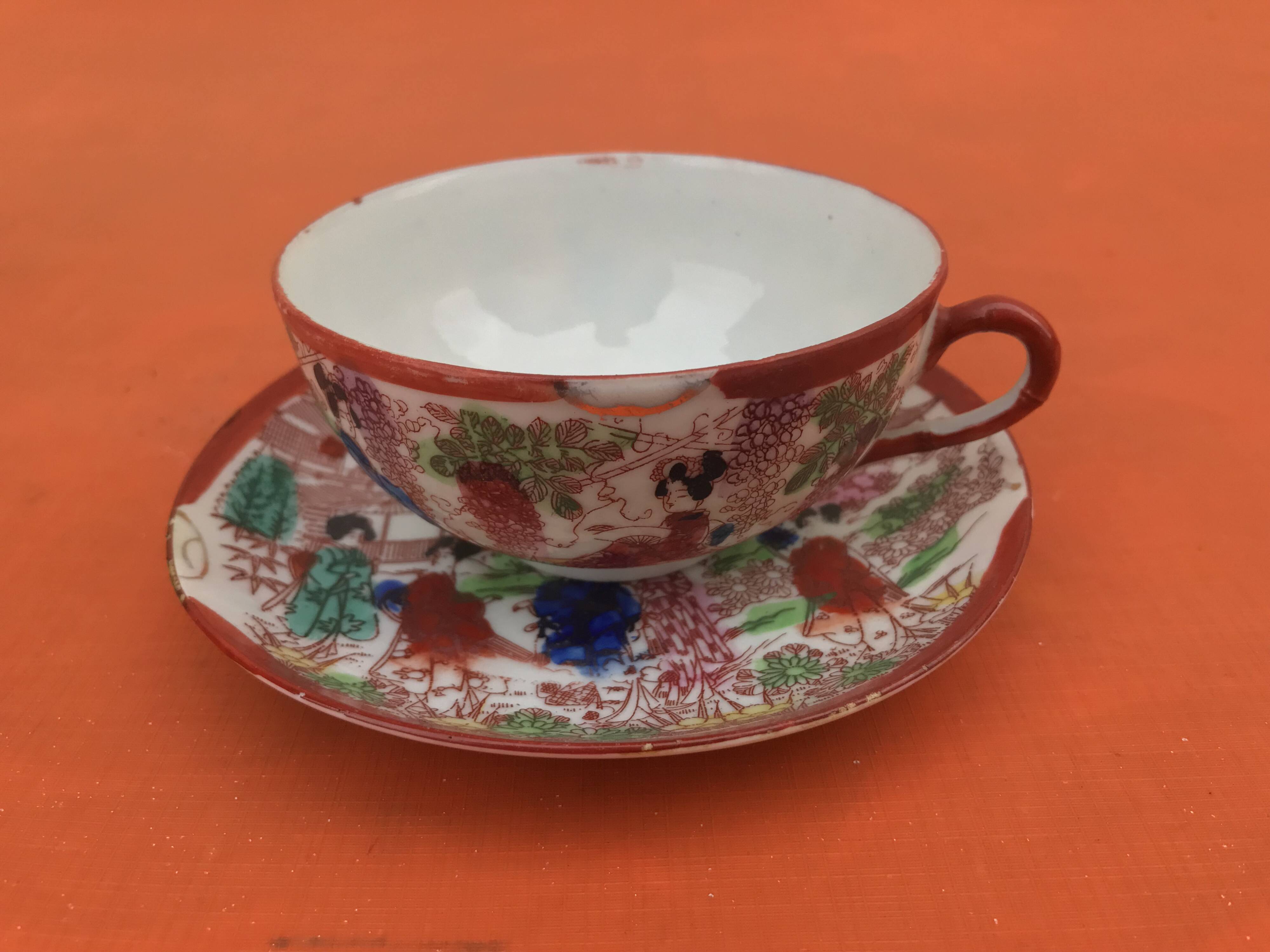 Japanese-style teacup and saucer