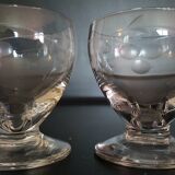 2 glasses blown and carved