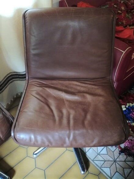 Set of four leather chairs Wilkhahn Germany design 1981