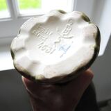 Ancien Vase de Bruyn en Barbotine Verte