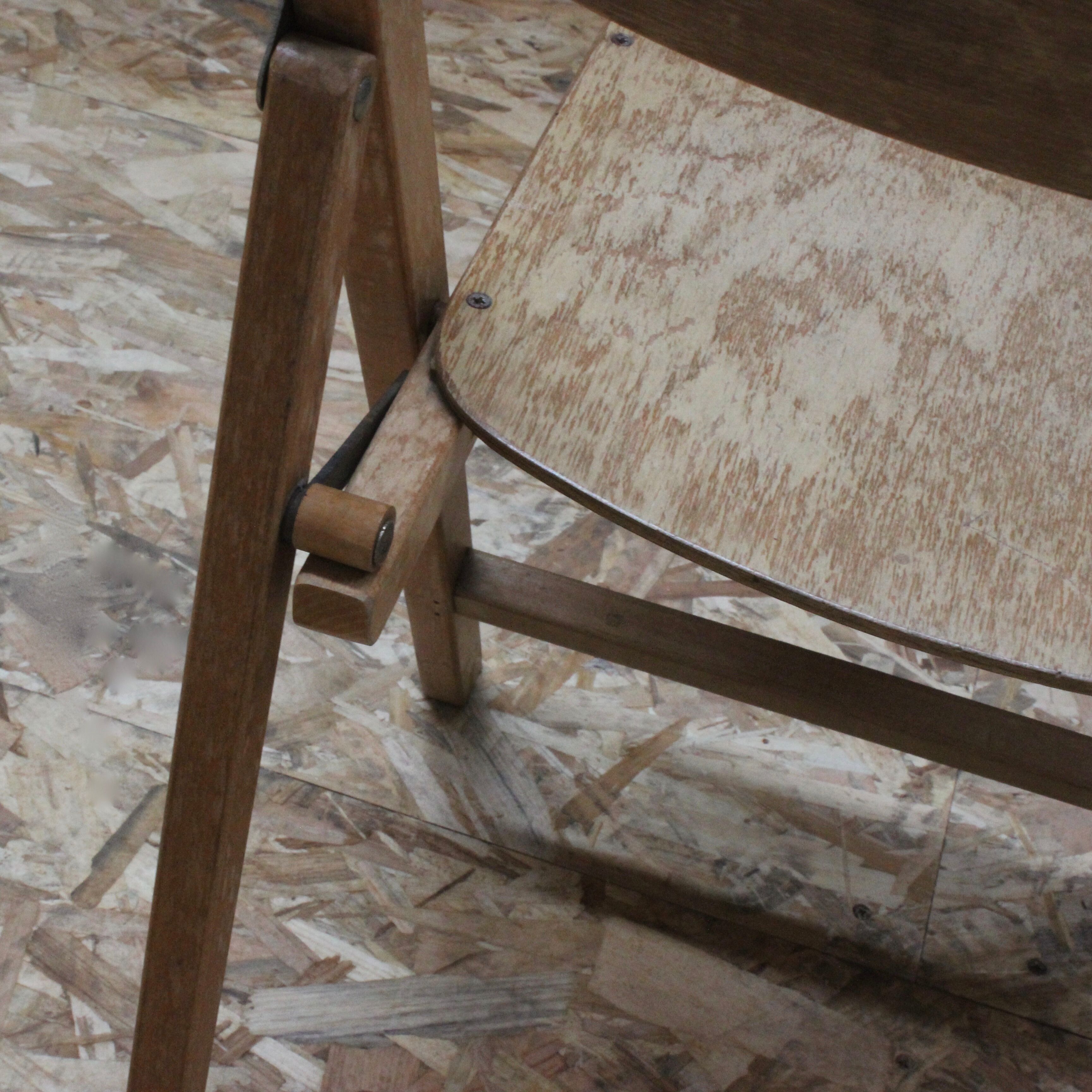 Pair of wooden folding chairs