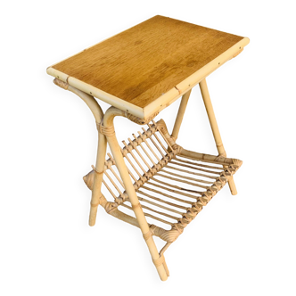 Rattan side table