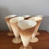 Set of 6 vintage ice cream cups