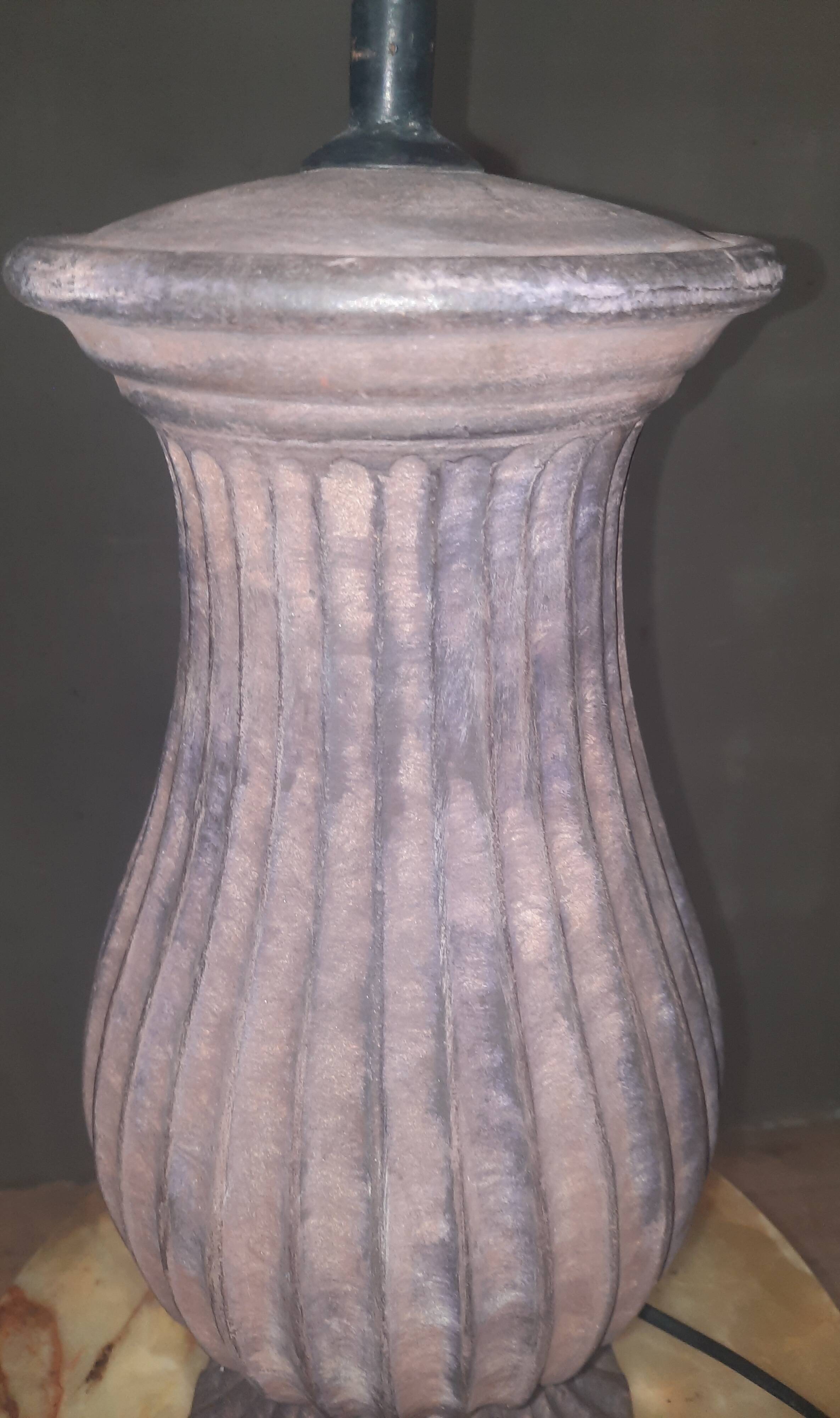 Glazed terracotta lamp