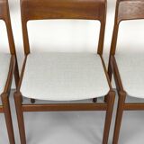 Chaises de Salle à Manger en Teck par Johannes Nørgaard, Danemark, Set de 4, 1960s