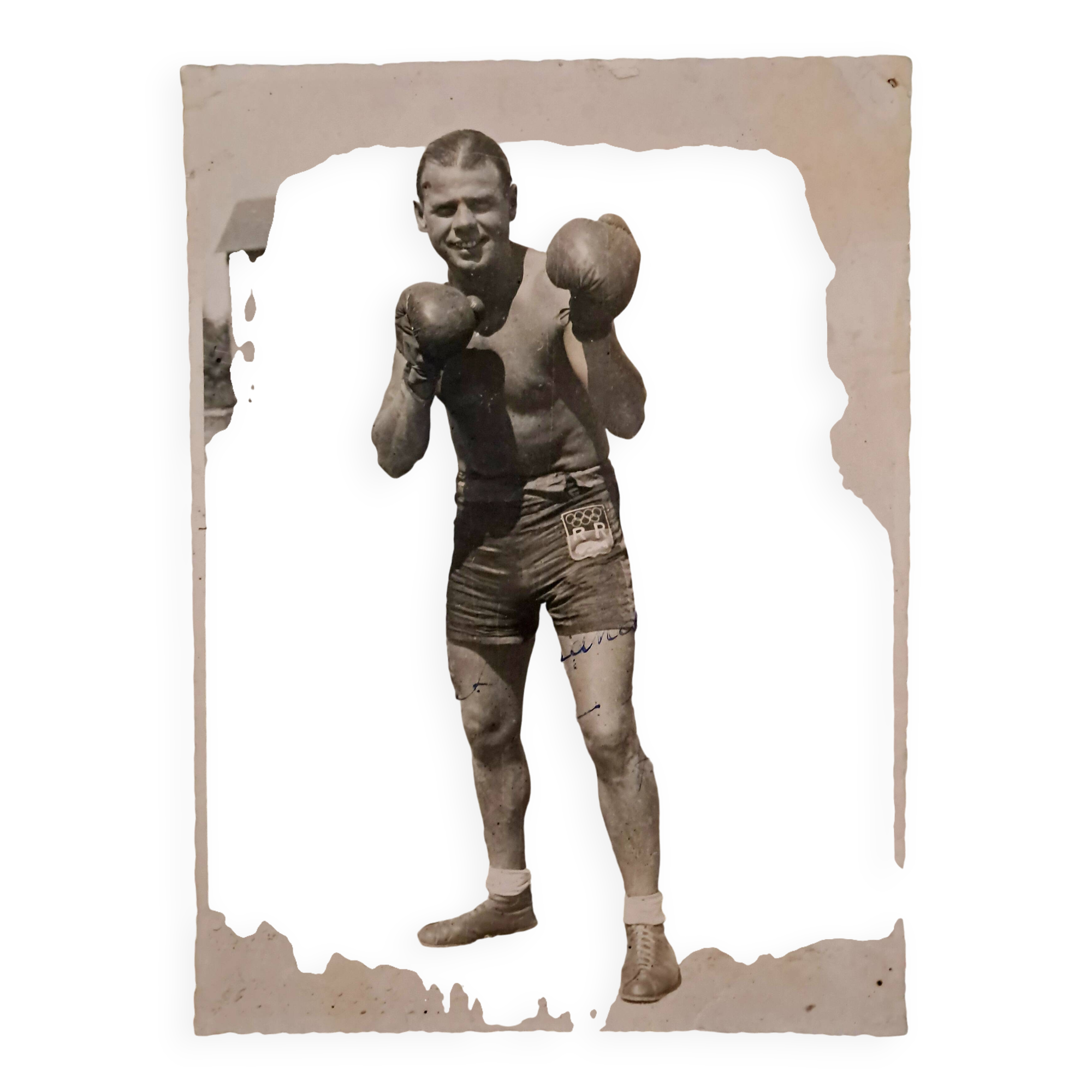 Old, original, large format photograph, pre-war boxer shorts.