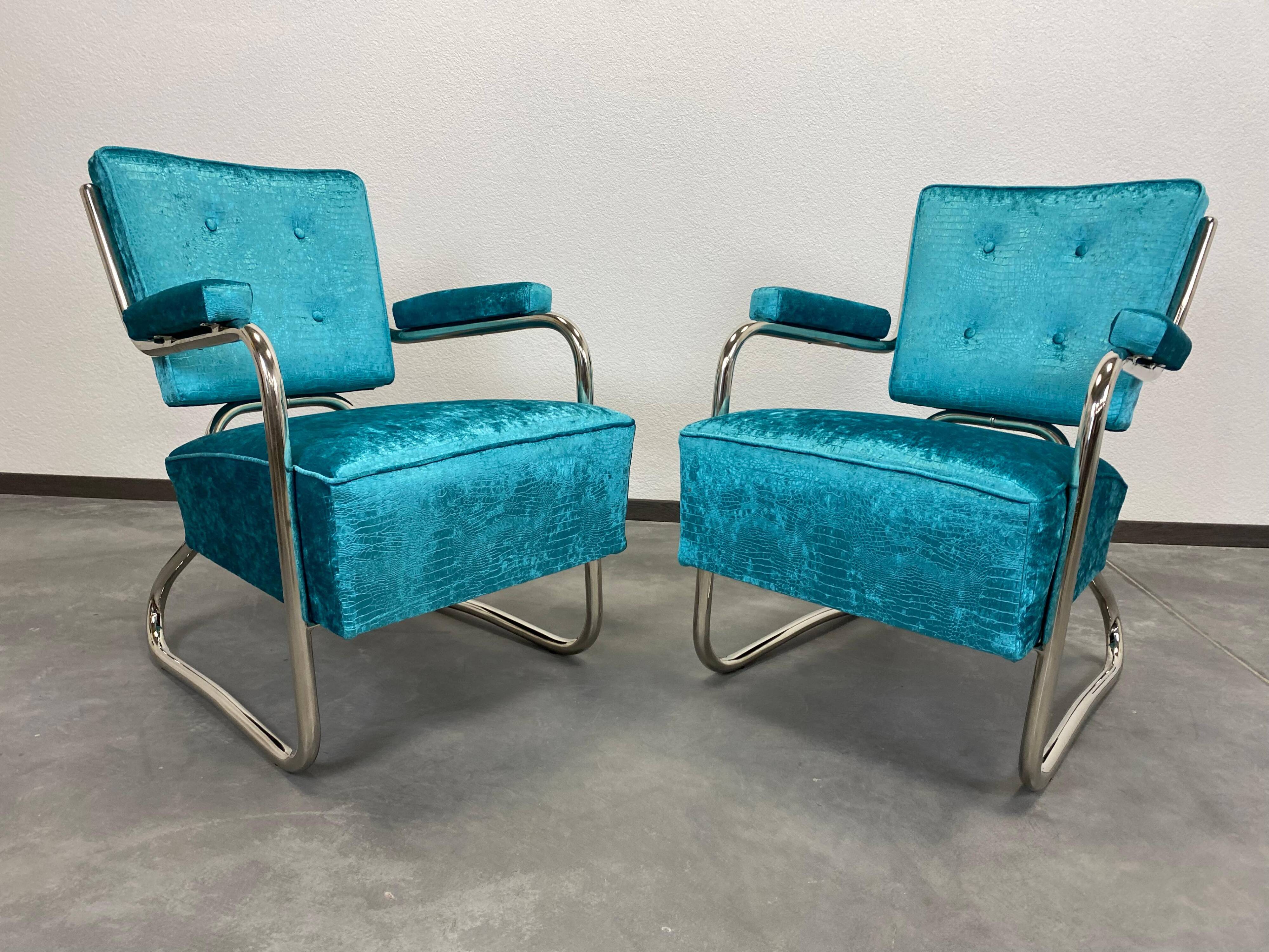 Extravagant Chrome Bauhaus Armchairs