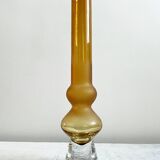 Amber Hooped Glass Vase in the Style of Bo Borgström, Scandinavian Mid-Century Art Glass