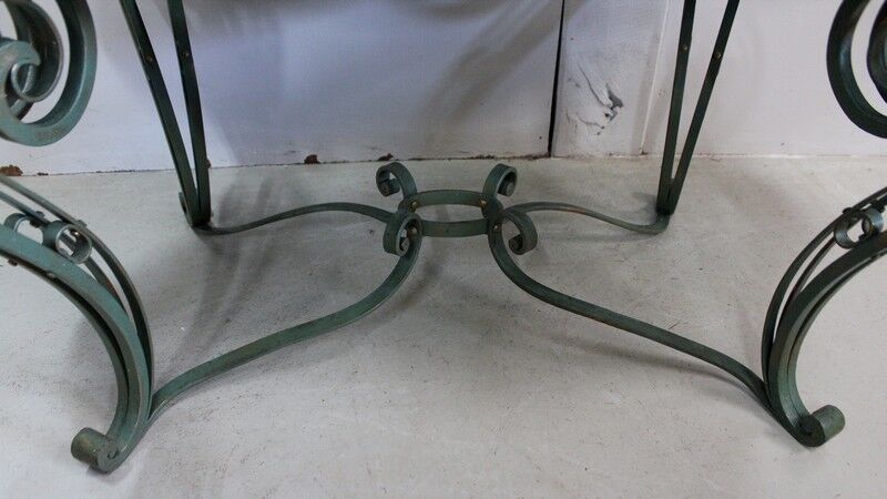 Marble and Forged Iron Low Table - 1950