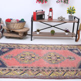4x7 Tapis Vintage Rose Contemporain Ancien