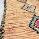 Vintage beige apricot Berber hallway rug with colourful patterns – 280 × 110 cm