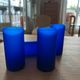 Set of 4 Klein blue frosted glass vintage glasses