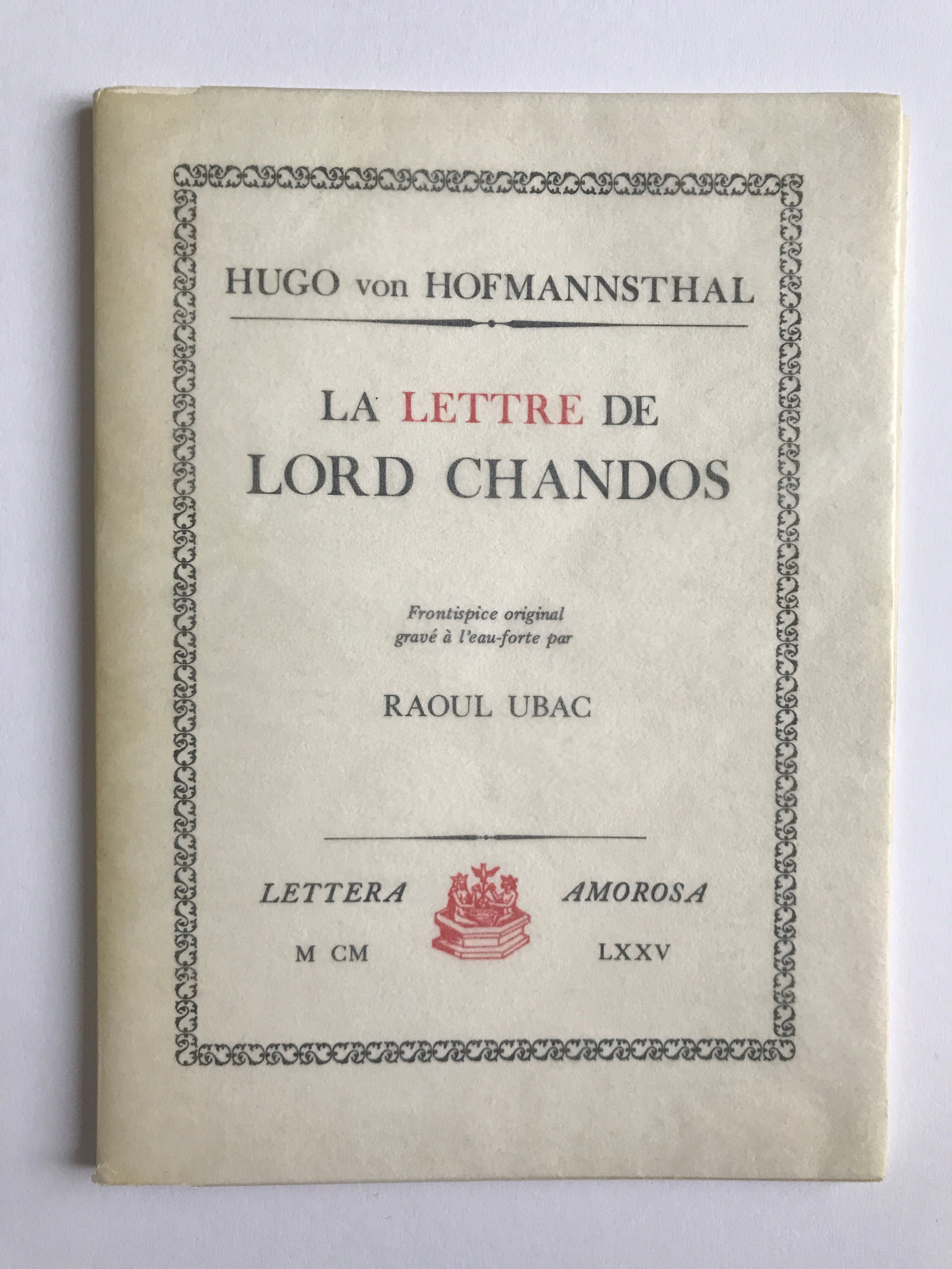 Original etching signed and justified by Raoul UBAC, Letter from Los Chandos, 1975