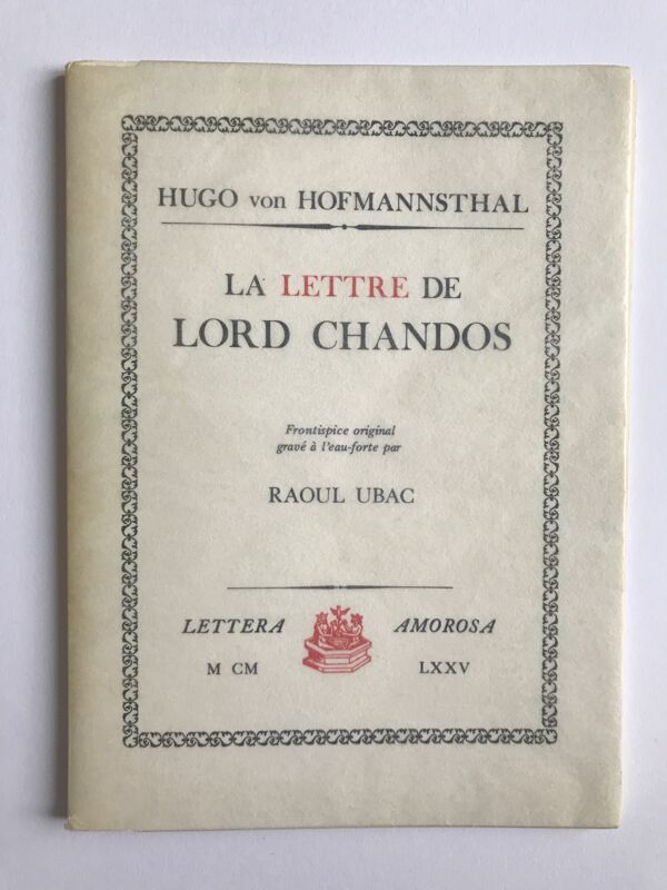 Eau-forte originale signée et justifiée de Raoul UBAC, Lettre de Los Chandos, 1975