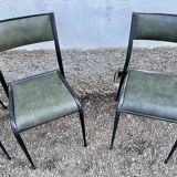 Series of 6 Industrial School Chairs - stackable