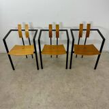 3 old Karl Friedrich Forster raw design chairs model Trix KFF postmodern 70s/80s
