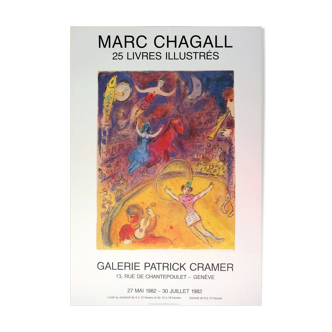 Marc CHAGALL : Le cirque, Affiche originale d'époque, 1982