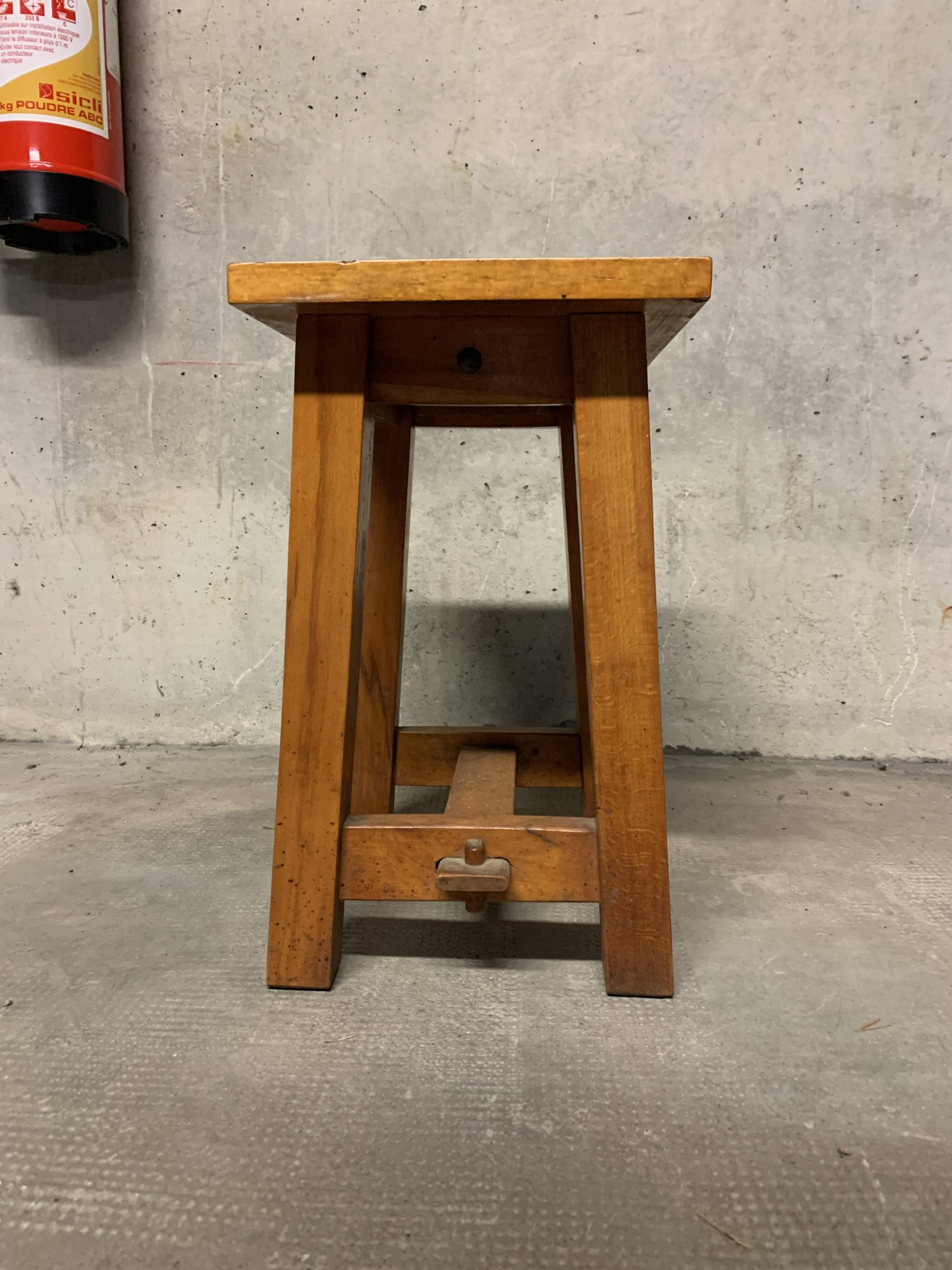 Vintage solid wood regional craft stool