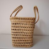 Basket made of woven palm leaves