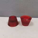 Reversible glass candlesticks with a conical shape for tealights or candles